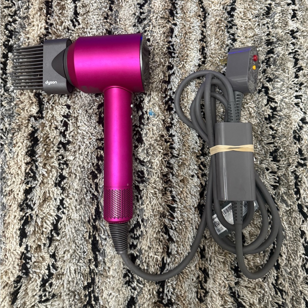 Dyson Fuchsia Hair Dryer with Comb Attachment